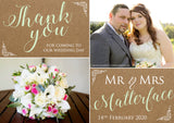 Rustic Shabby Chic Photo Personalised Wedding Thank You Cards ~ QUANTITY DISCOUNT AVAILABLE