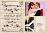 Modern Natural Wood Barn Classic Photo Personalised Wedding Thank You Cards ~ QUANTITY DISCOUNT AVAILABLE
