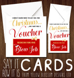 Naughty & Rude Christmas Card Voucher ~ Blowjob ~ Husband, Boyfriend, Fiance