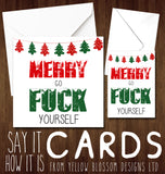 Merry Go Fuck Yourself Greetings Card ~ Christmas