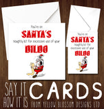 Funny Adult Rude Card ~ Naughty List For Excessive Use OF Your Dildo