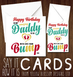 Birthday Daddy To Be Card From Baby Bump Father Dad Funny Alternative - YellowBlossomDesignsLtd