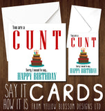 Insult Birthday Card ~ Funny Rude Insulting Dad Brother Husband Son Cunt Wanker Arsehole Twat Bellend