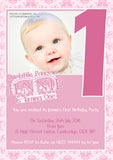 Little Prince Princess Crown Party Invitations - Boys Girls Joint Birthday Party Invites Twins Unisex Printed ~ QUANTITY DISCOUNT AVAILABLE