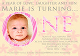 Turning ONE Party Invitations - Boys Girls Joint Birthday Party Invites Twins Unisex Printed ~ QUANTITY DISCOUNT AVAILABLE