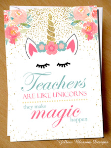Teachers Like Unicorns Greetings Card