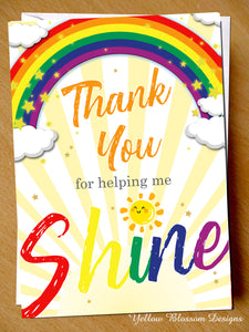 Thank You For Helping Me Shine Card