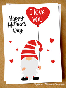 Lovely Mother's Day Card Mum Gonk Kids Child Son Daughter Love Cute Mummy Gnome I Love You Happy Mothers Day … 