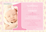 First 1st ONE Pink Blue Baby Invitations - Children's Kids Child Birthday Invites Joint Party Unisex Printed ~ QUANTITY DISCOUNT AVAILABLE