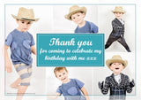 Multiple Montage Photos Party Personalised Birthday Thank You Cards Printed Kids Child Boys Girls Adult - Custom Personalised Thank You Cards - Yellow Blossom Designs Ltd